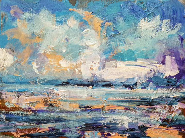 Schilderij getiteld "Brittany coast (12)" door Wimvandewege, Origineel Kunstwerk, Acryl