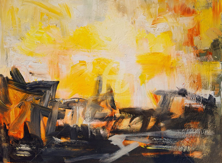 Картина под названием "Destruction of war" - Wimvandewege, Подлинное произведение искусства, Акрил Установлен на Деревянная…