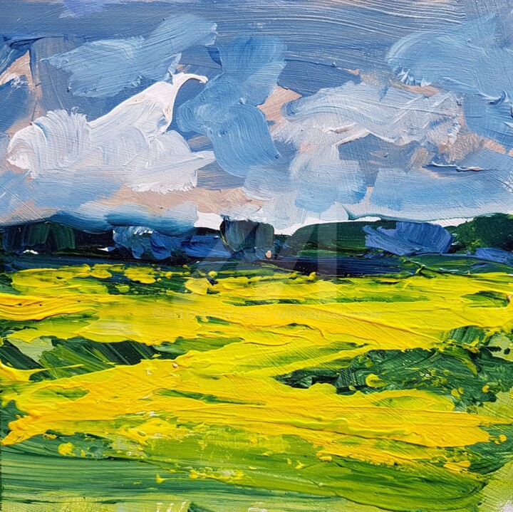 Schilderij getiteld "Poldersketches #5" door Wimvandewege, Origineel Kunstwerk, Acryl