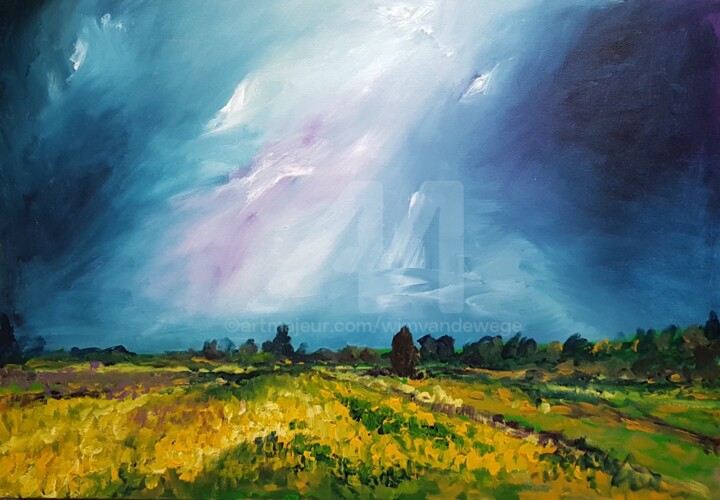 Peinture intitulée "Light in the darkne…" par Wimvandewege, Œuvre d'art originale, Acrylique Monté sur Châssis en bois