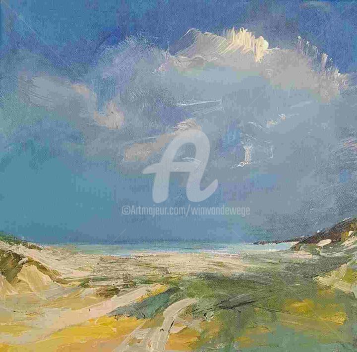 「North Sea Coast ser…」というタイトルの絵画 Wimvandewegeによって, オリジナルのアートワーク, オイル ウッドストレッチャーフレームにマウント