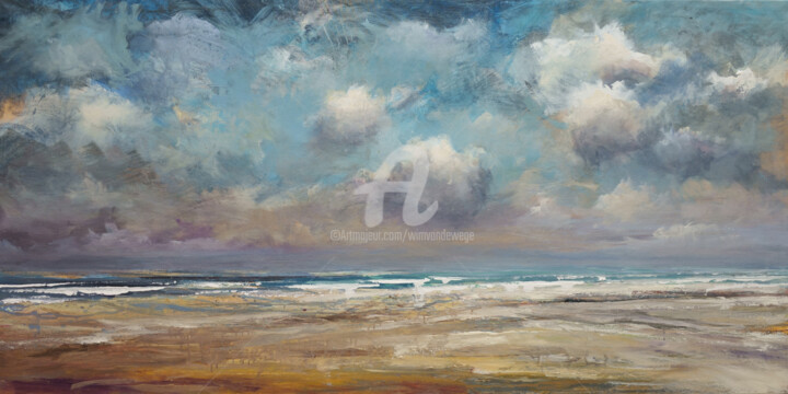 Pittura intitolato "North Sea series 10…" da Wimvandewege, Opera d'arte originale, Olio Montato su Telaio per barella in leg…