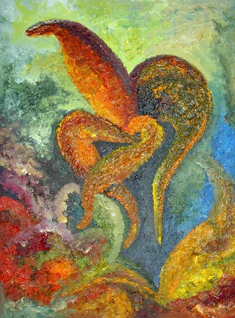 Painting titled "A Dancing Flower" by Karina Ishkhanova, Original Artwork