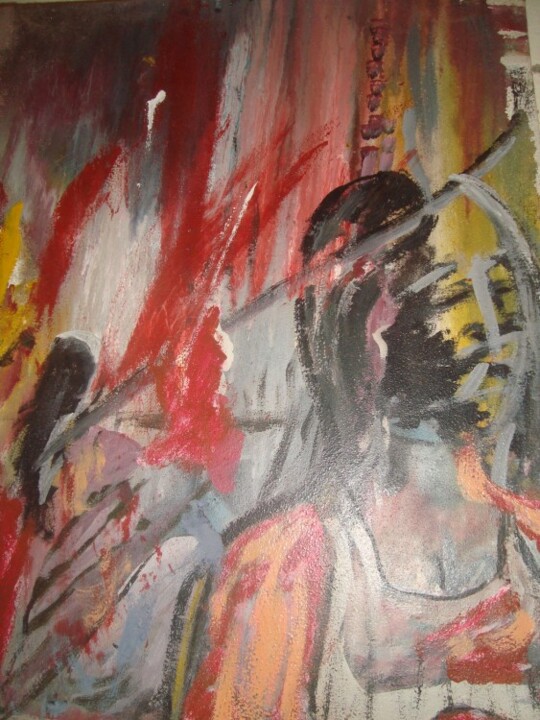 Painting titled "Appocalypse" by Windwaoga Alexandre Ouedraogo, Original Artwork, Oil