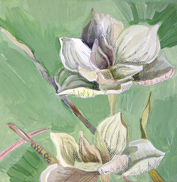 「Acrylic Flowers」というタイトルの絵画 Wintersによって, オリジナルのアートワーク