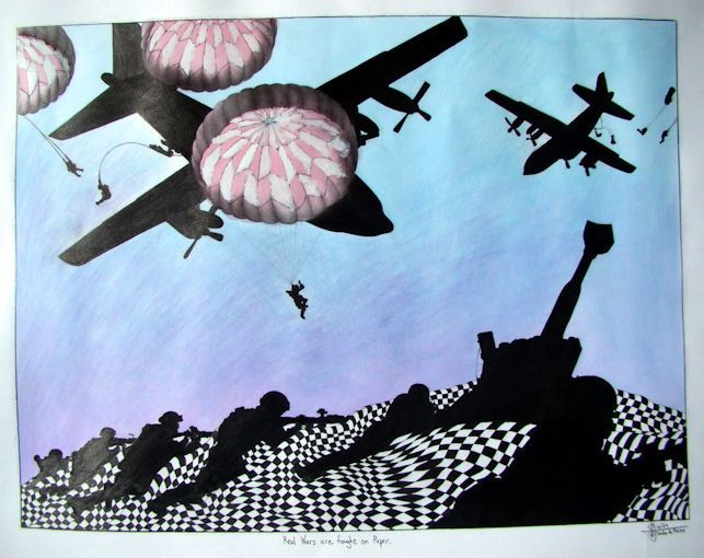 Drawing titled "Real Wars are Fough…" by Sancho Harker, Original Artwork, Other