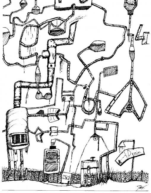 Drawing titled "pipes" by Winglessflightbird, Original Artwork