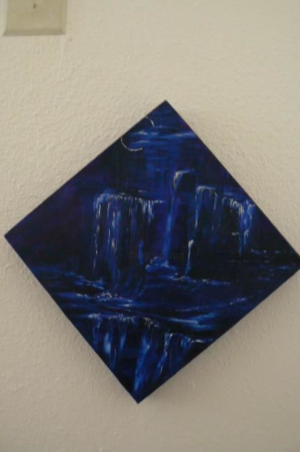 Painting titled "Midnight Waterfall 2" by Raymona Glidden, Original Artwork