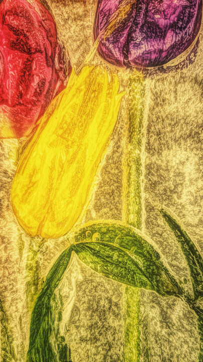 Photography titled "Icy Flowers" by Winnie Chrzanowski, Original Artwork, Digital Photography