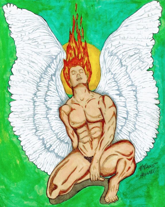 Картина под названием "Icarus" - Winston Harrell, Подлинное произведение искусства, Акрил