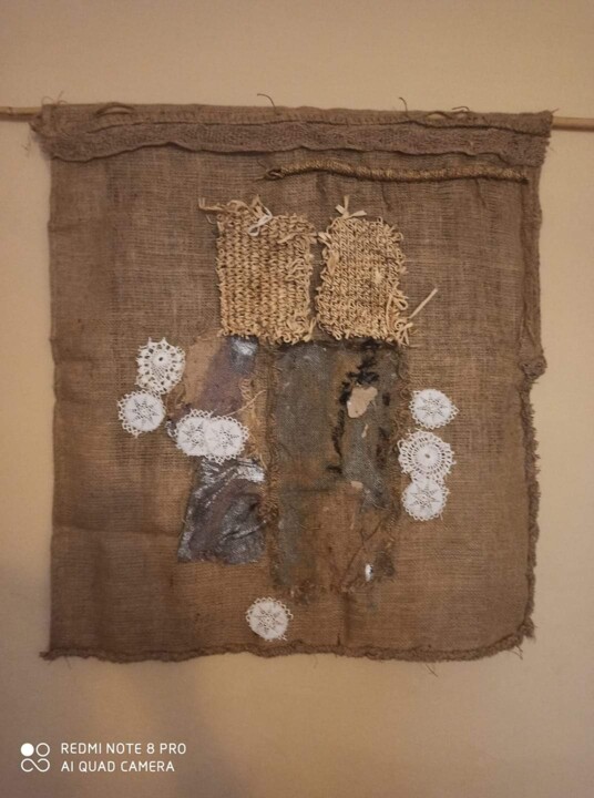 Textile Art titled "Collage textile" by Wioletta Anyż, Original Artwork, Fabric