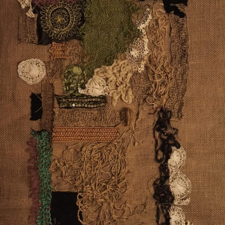 Textile Art titled ",..................…" by Wioletta Anyż, Original Artwork, Fabric