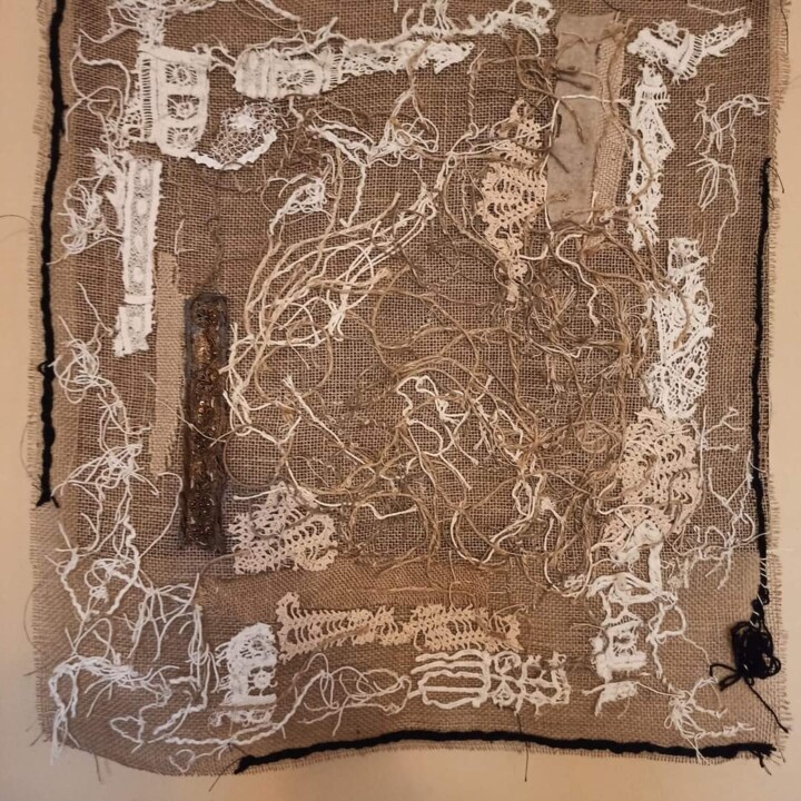 Textile Art titled ",..................…" by Wioletta Anyż, Original Artwork, Fabric