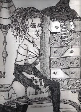 Zeichnungen mit dem Titel "Seductwitch" von Angie Garcia, Original-Kunstwerk