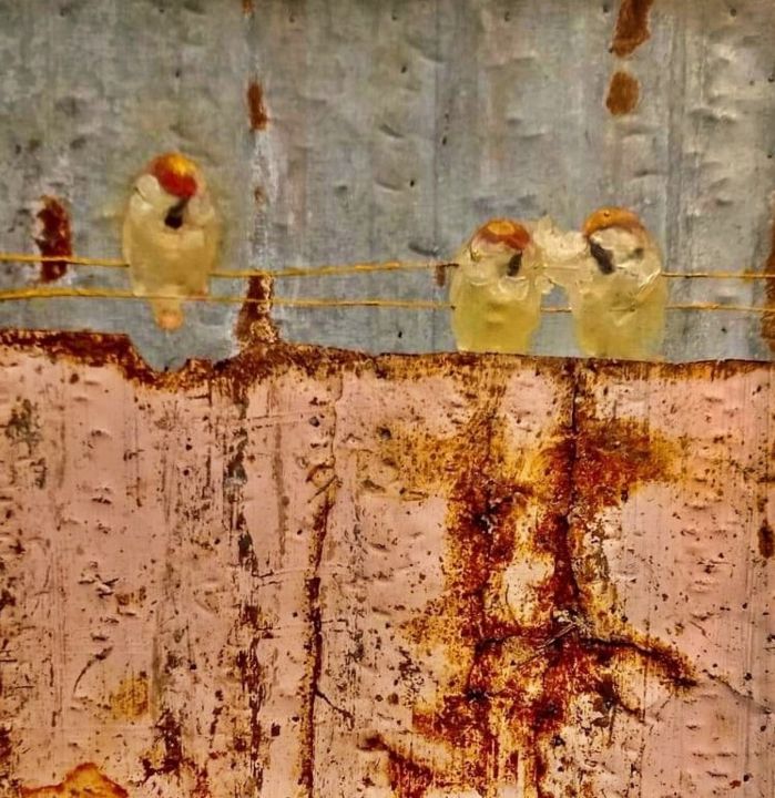 Картина под названием "At three/В три" - Wittaya Pised, Подлинное произведение искусства, Масло