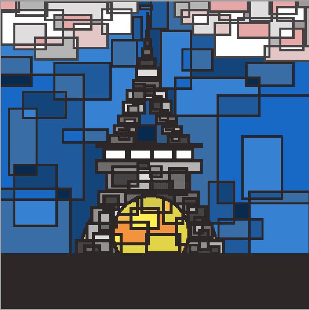 Цифровое искусство под названием "colorful Eiffel Tow…" - Wizard, Подлинное произведение искусства, 2D Цифровая Работа