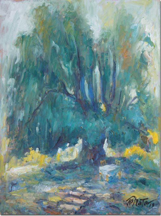 Pintura titulada "83-shade-oak.jpg" por Joseph Matar, Obra de arte original, Oleo