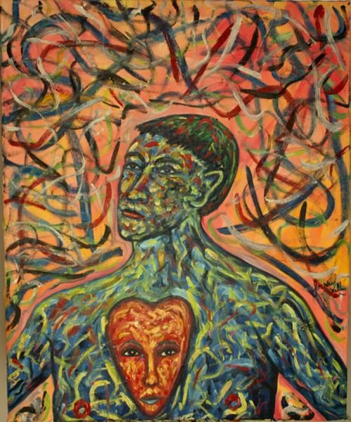 Painting titled "Infatuated Man" by Jon Neal, Original Artwork