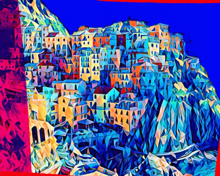 Painting titled "Cinque Terre 5" by Wlad Safronow, Original Artwork, Digital Painting