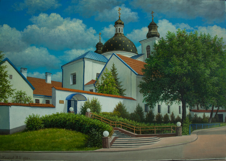 Peinture intitulée "Монастырь базилиано…" par Vladislav Koshelev, Œuvre d'art originale, Huile