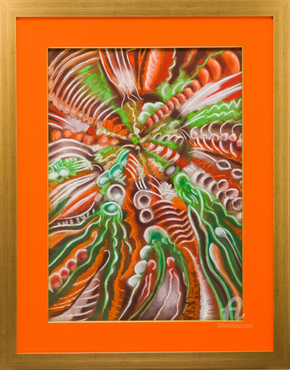Painting titled "" CORALS IN THE LIG…" by Włodzimierz Marian Nowak, Original Artwork, Pastel