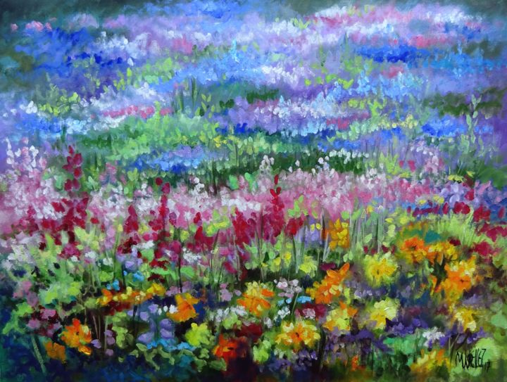 Painting titled "giverny-2" by Martine Woellet, Original Artwork