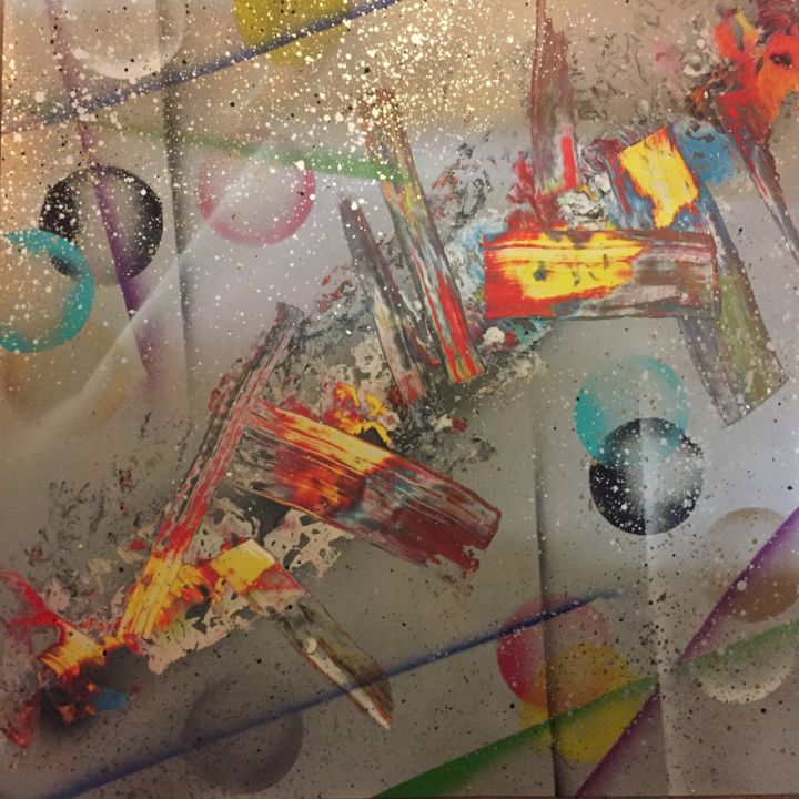 Painting titled "Crystals" by Wolfgang Mack, Original Artwork, Spray paint