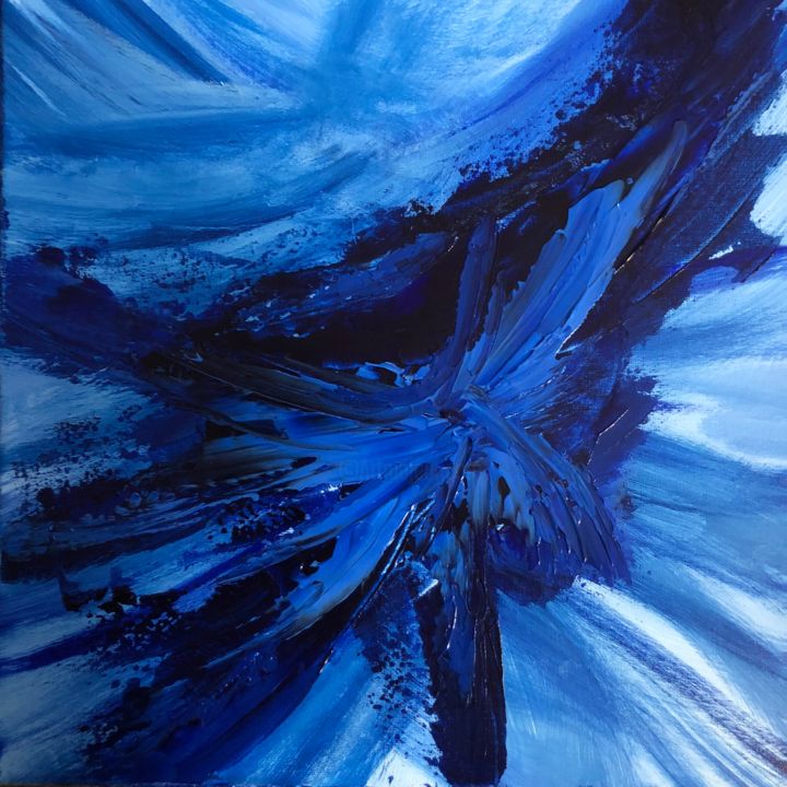 Painting titled "Blue" by Wolfgang Mack, Original Artwork, Acrylic