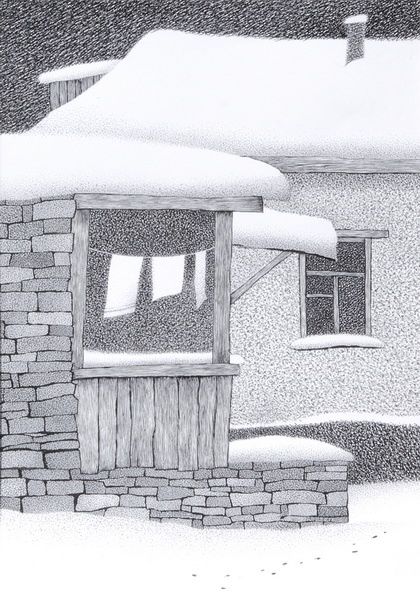 Rysunek zatytułowany „сумерки. зима” autorstwa Николаевич, Oryginalna praca, Inny