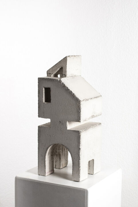 Sculptuur getiteld "Torhaus" door Wolfgang Bittner, Origineel Kunstwerk, Beton
