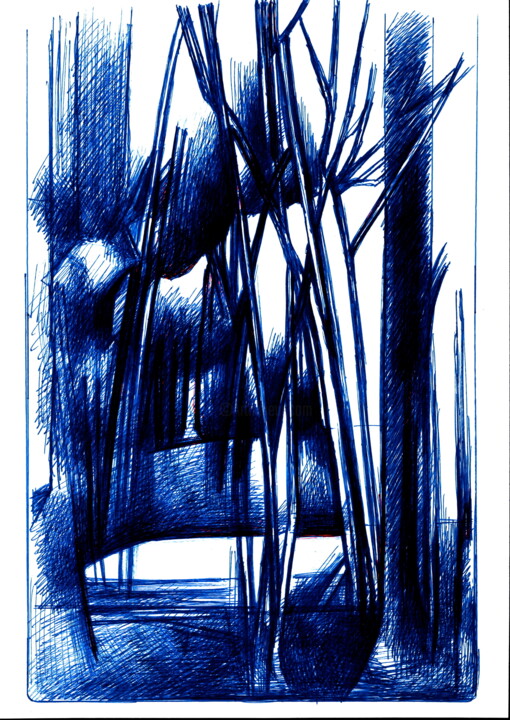 Tekening getiteld "Sump Forest, High M…" door Wolfgang Schmidt, Origineel Kunstwerk, Anders