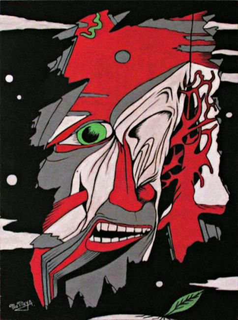 Peinture intitulée "Faille de l'esprit" par Wolfonic, Œuvre d'art originale