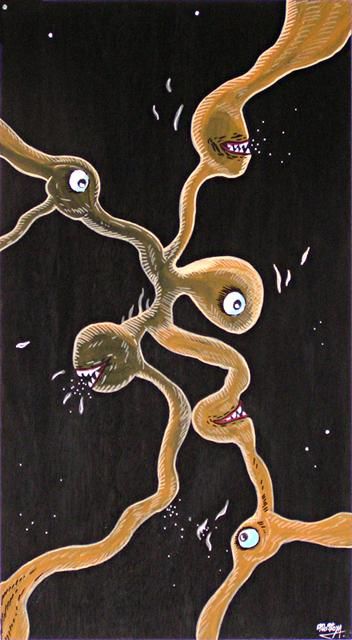 Painting titled "galaxie intestine" by Wolfonic, Original Artwork