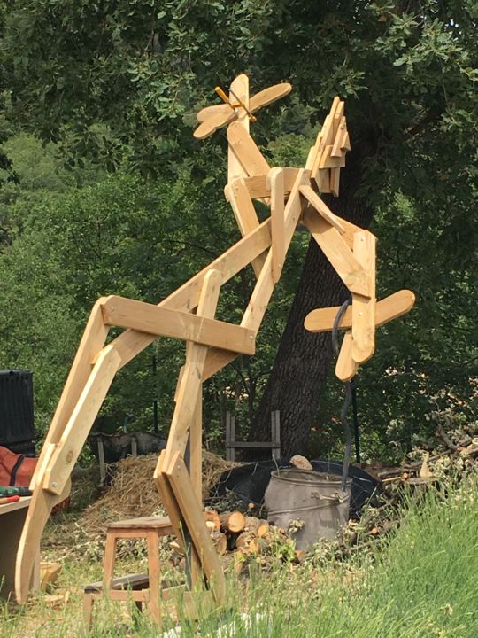 Scultura intitolato "La grande danseuse" da Wolf Thiele, Opera d'arte originale, Legno