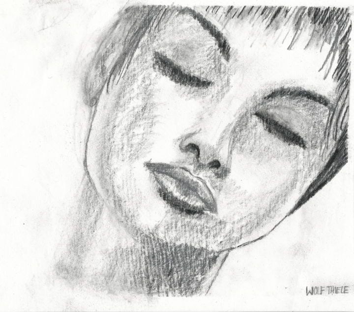 Drawing titled "Emma" by Wolf Thiele, Original Artwork, Charcoal