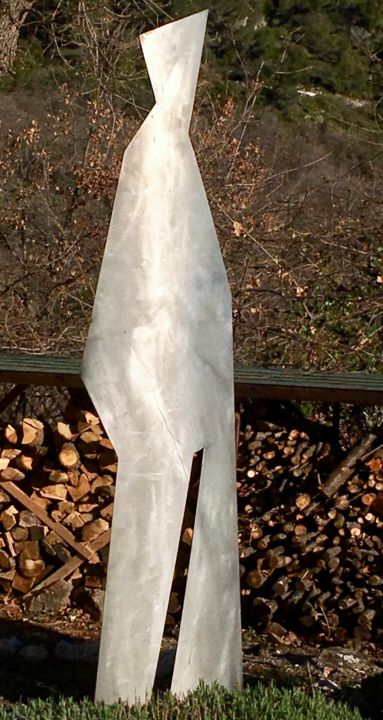 Sculpture intitulée "Le gisant" par Wolf Thiele, Œuvre d'art originale, Métaux