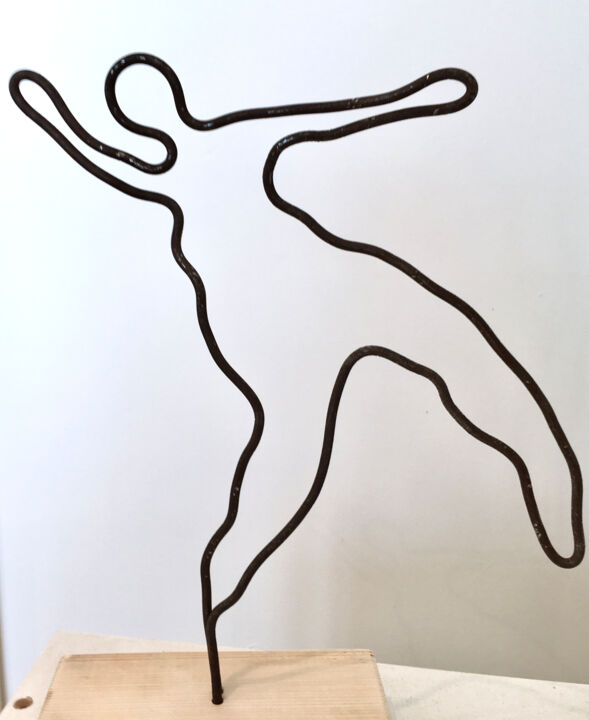 「La danceuse」というタイトルの彫刻 Wolf Thieleによって, オリジナルのアートワーク, ワイヤー