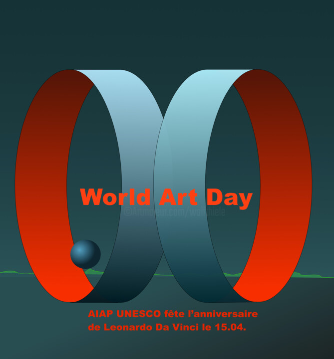 Arte digital titulada "World Art Day  AIAP…" por Wolf Thiele, Obra de arte original, Trabajo Digital 2D
