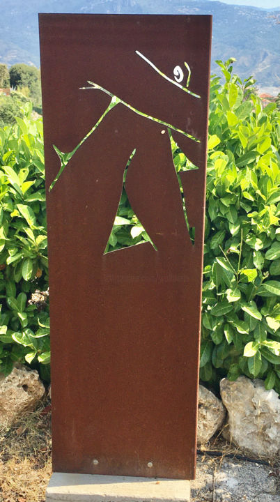 Sculpture intitulée "Clin d'oeuil - Auge…" par Wolf Thiele, Œuvre d'art originale, Métaux