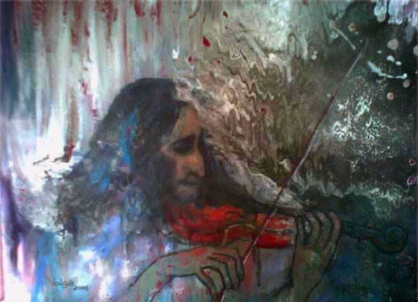 Peinture intitulée "Maestro" par Wolga Yaguzhinskaya, Œuvre d'art originale, Huile