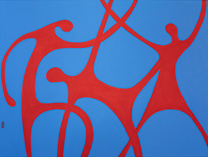 Картина под названием "Disco" - Wolk, Подлинное произведение искусства, Акрил Установлен на Деревянная рама для носилок
