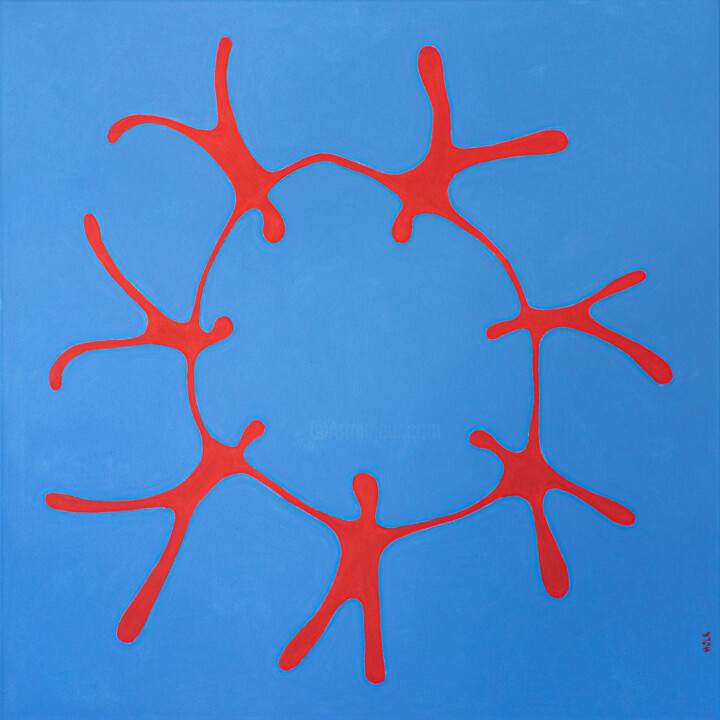 Peinture intitulée "The Circle" par Wolk, Œuvre d'art originale, Acrylique Monté sur Châssis en bois