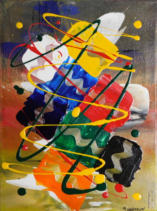 Peinture intitulée "Tableau toile coton…" par M.Woloszyn, Œuvre d'art originale, Acrylique