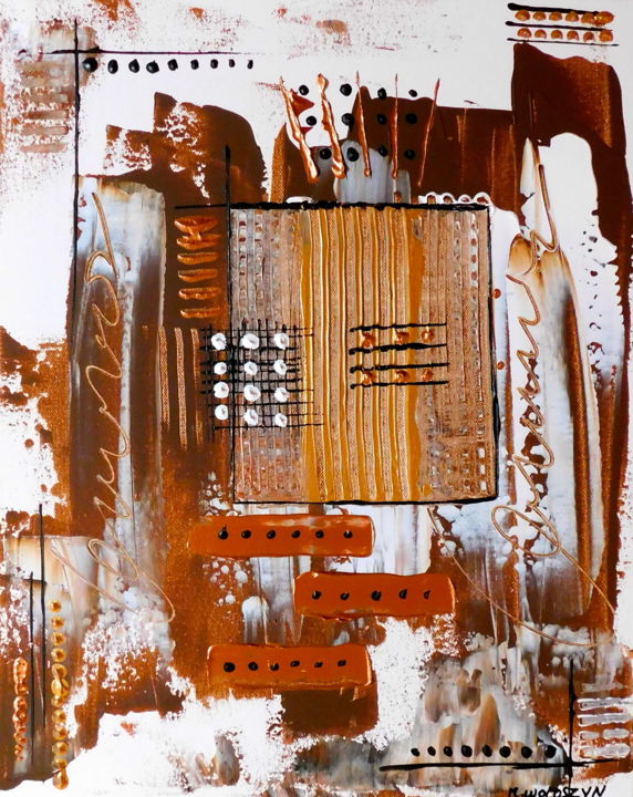 Malarstwo zatytułowany „Tableau toile coton…” autorstwa M.Woloszyn, Oryginalna praca, Akryl