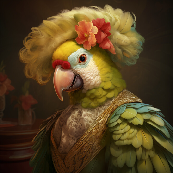 Arte digital titulada "Duke Parrot" por Wonder Art, Obra de arte original, Pintura Digital