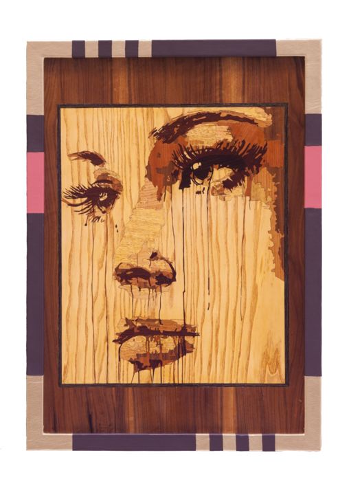 Collages titled "Marquetry panel. Em…" by Woodins, Original Artwork, Collages Mounted on Wood Panel