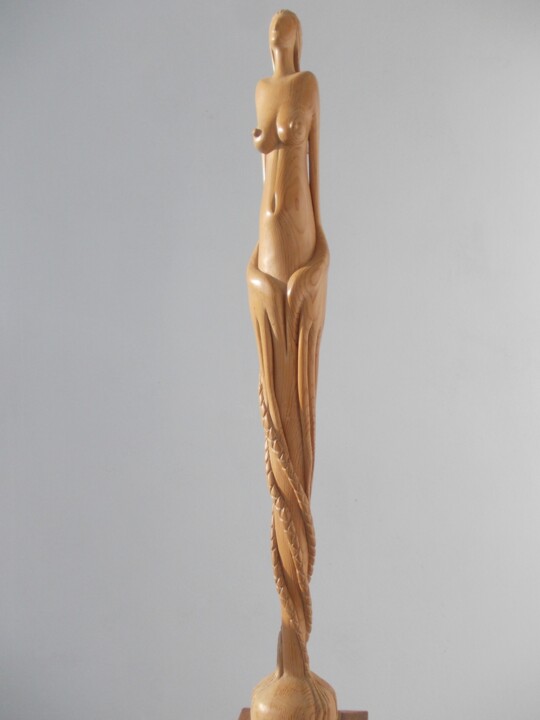 雕塑 标题为“KİBELE-9” 由Hasan Canel, 原创艺术品, 木