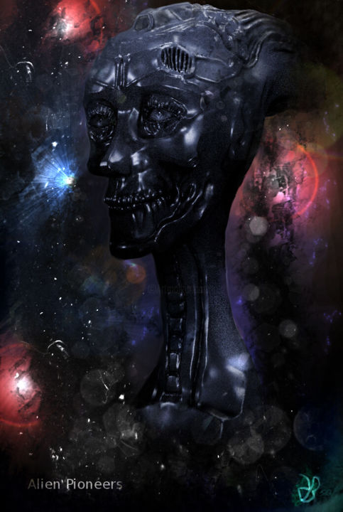 Digitale Kunst mit dem Titel "Alien Burst" von Nicholas Becker, Original-Kunstwerk, 3D Modellierung