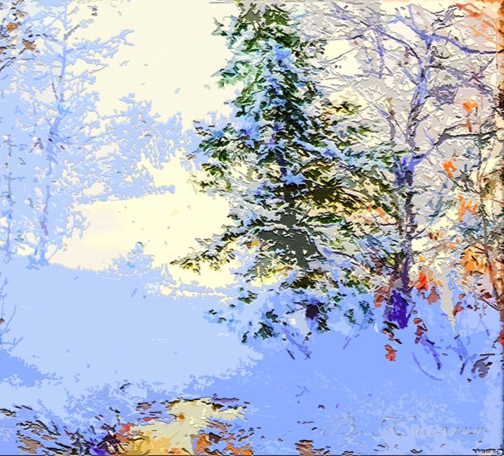 Картина под названием "Прозрачный лес" - Владимир Калягин, Подлинное произведение искусства