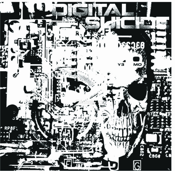 제목이 "DIGITAL SUICIDE"인 디지털 아트 Grzegorz Wroblewski로, 원작, 디지털 페인팅